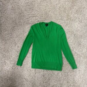 J. Crew Collection Kelly Green cashmere Vneck Sweater